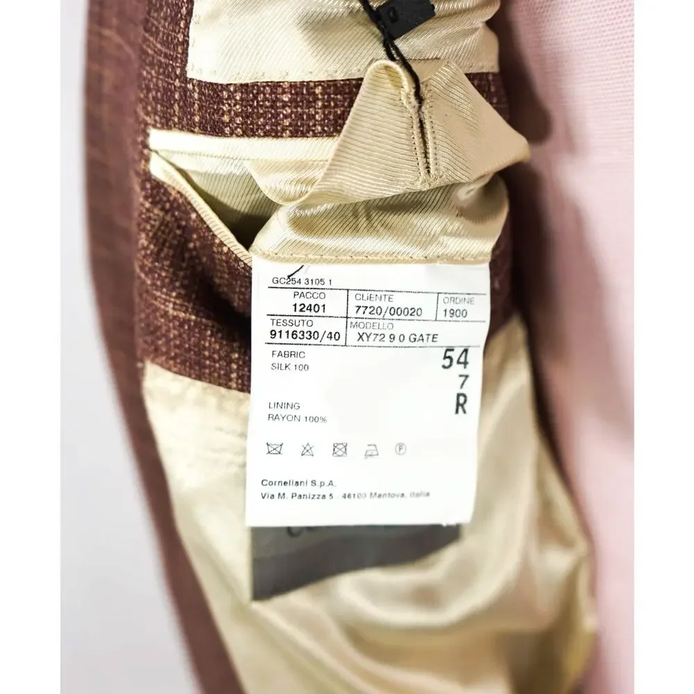 $2,195 CORNELIANI - Brick Red *PURE SILK* Blazer - 44R